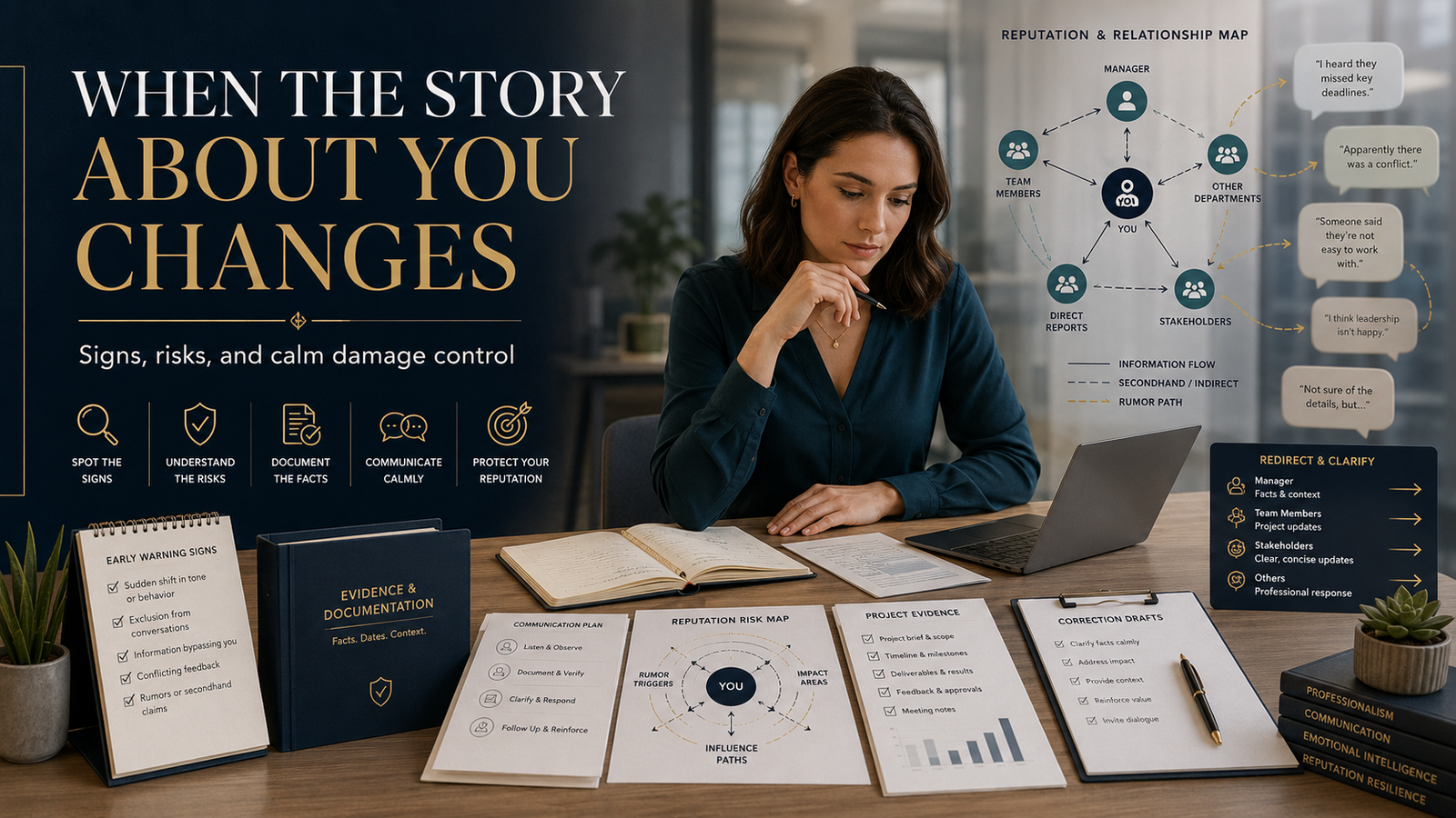 Workplace smear campaign signs and calm reputation damage control