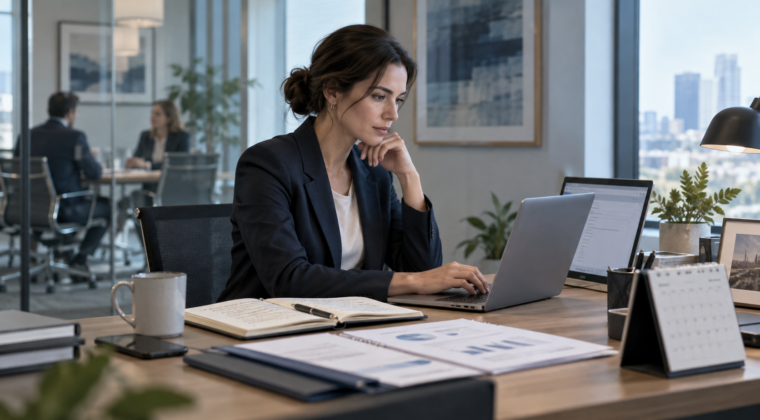 Employee writing a follow-up email after a difficult verbal conversation with a manager