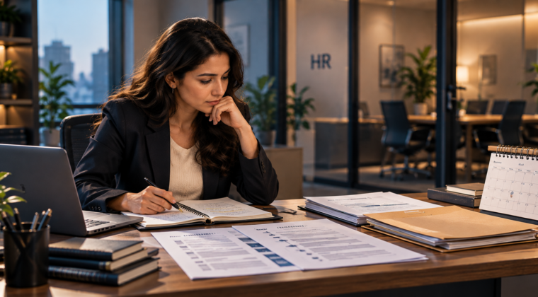 Employee preparing for an HR meeting about workplace bullying