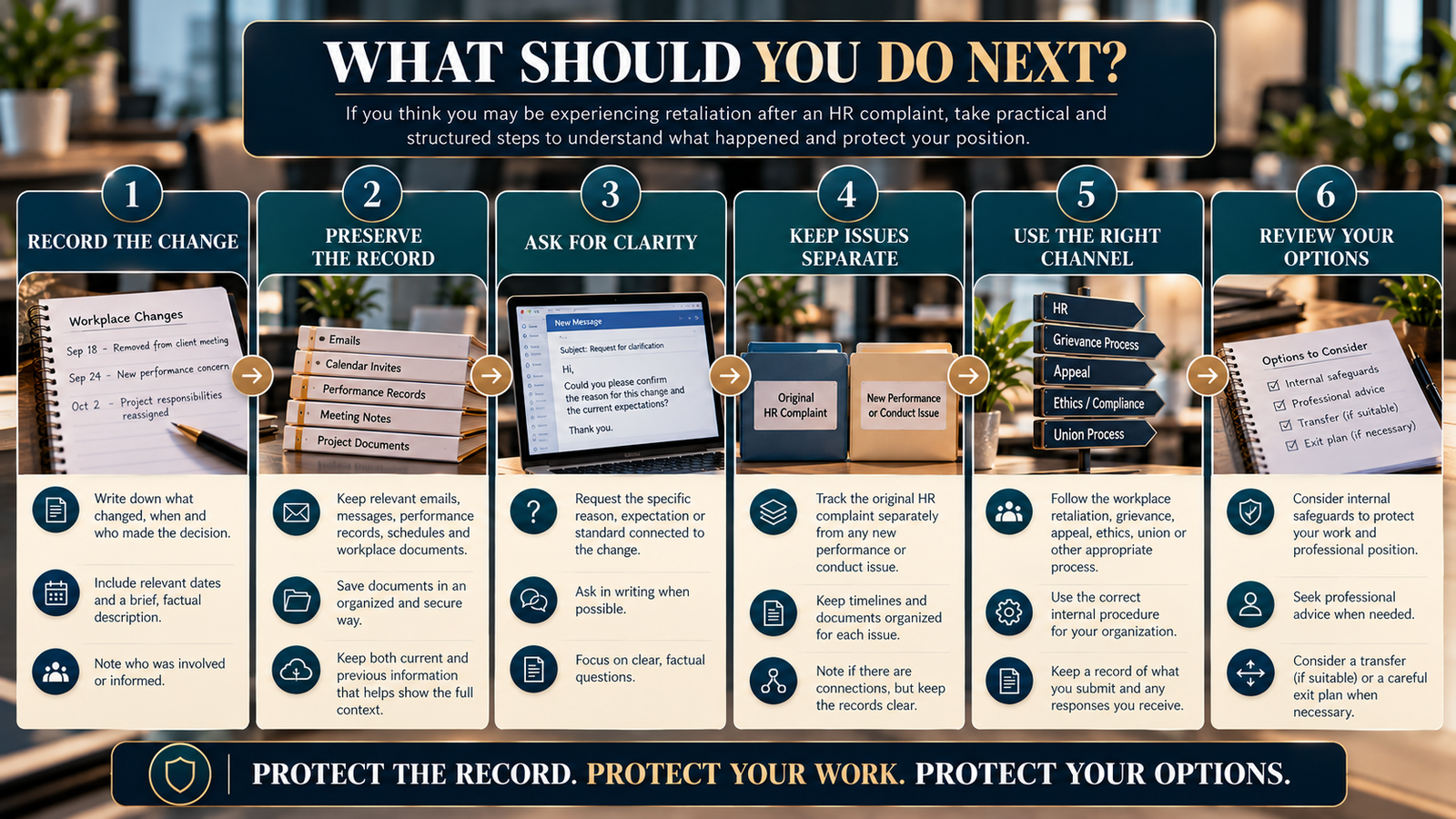 Practical next steps when workplace retaliation is suspected after an HR complaint